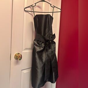Jacob Charcoal Strapless Midi Dress